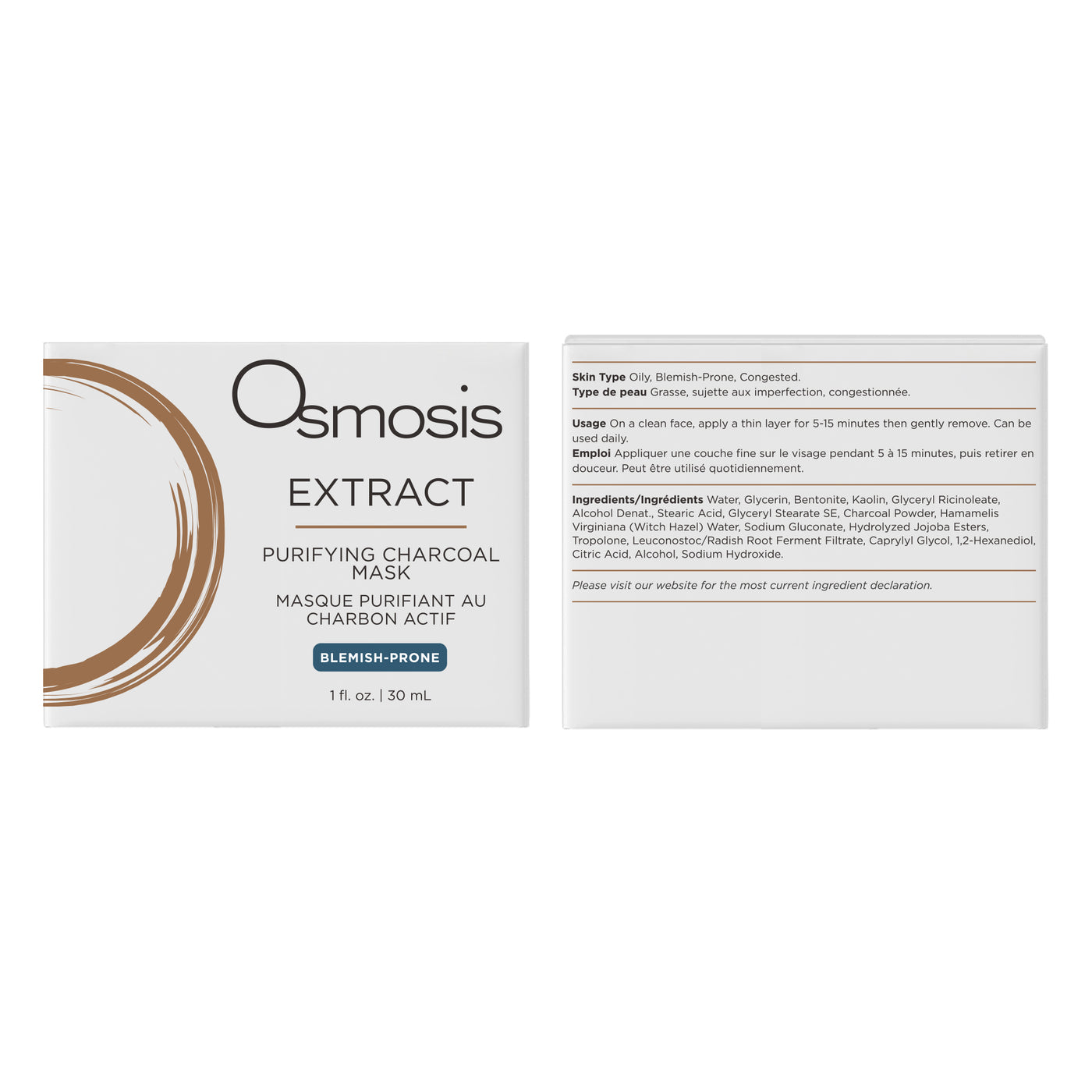 Osmosis Extract Purifying Charcoal Mask packaging on a white background
