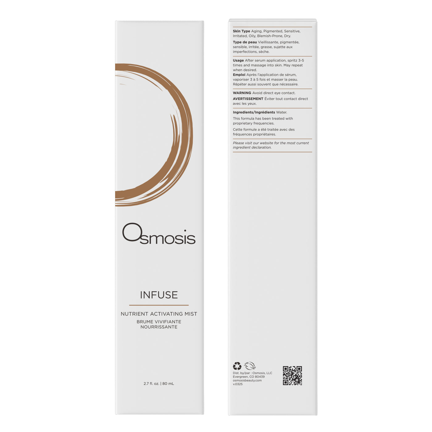 Osmosis Infuse skincare product packaging on a white background