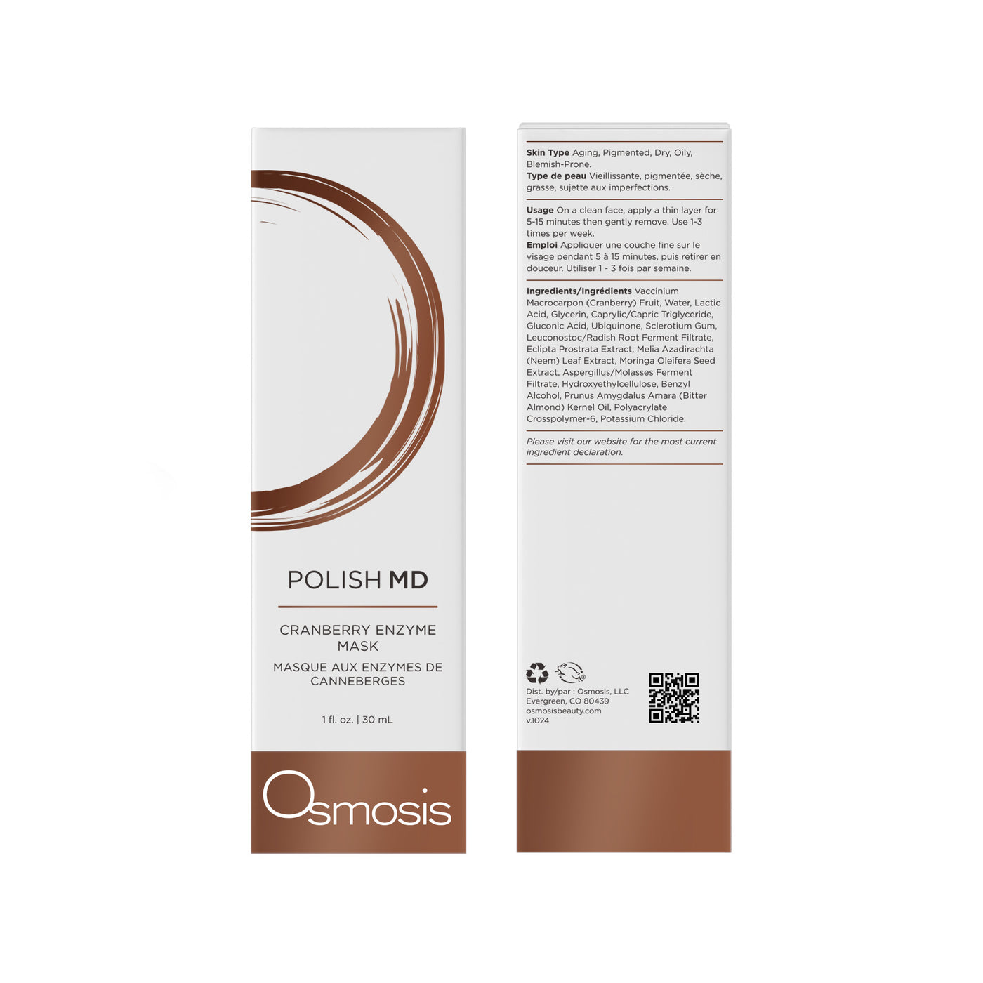 Osmosis Polish MD Cranberry Enzyme Mask packaging on a white background