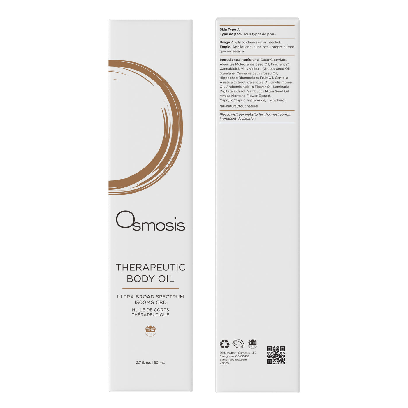 Osmosis Therapeutic Body Oil packaging on a white background