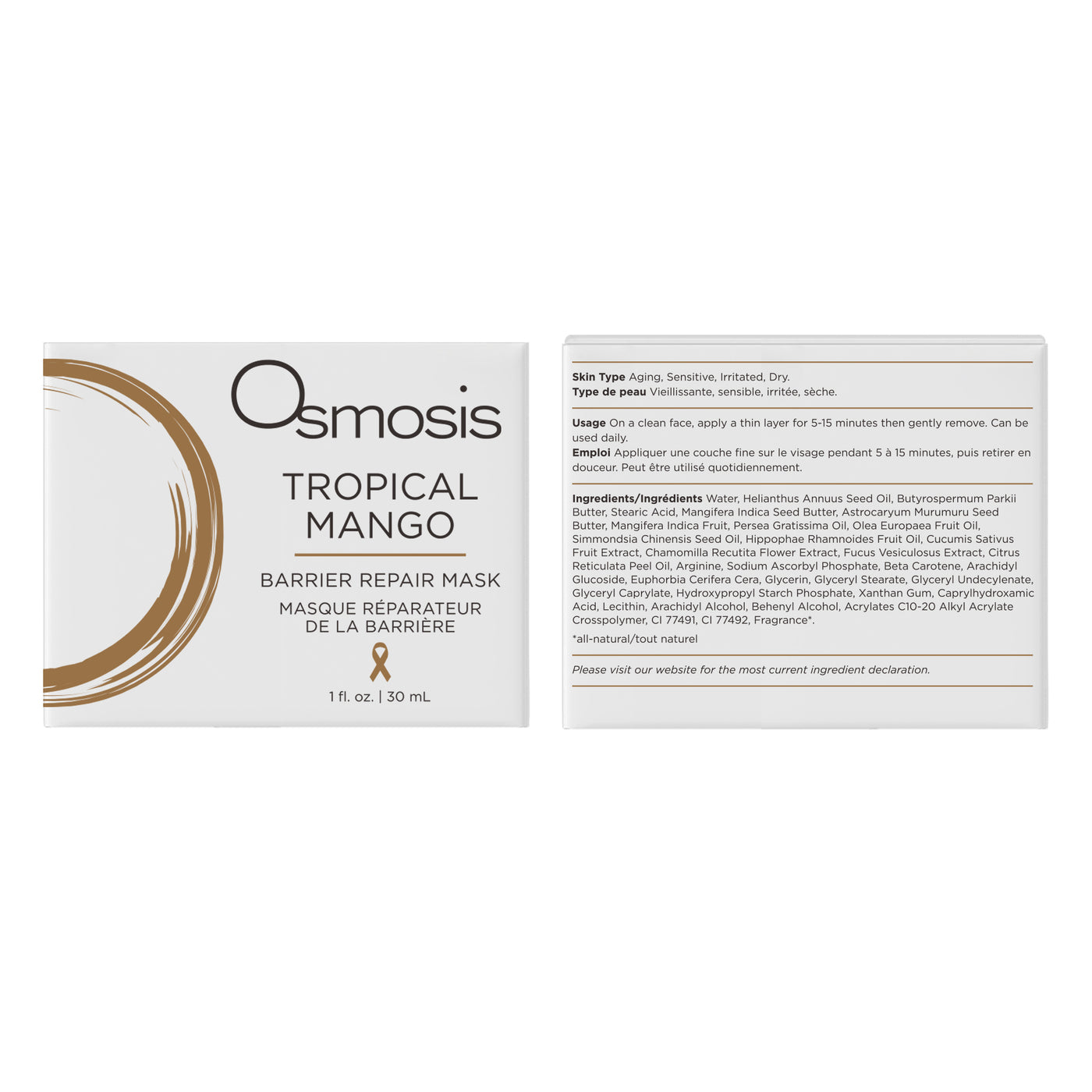 Osmosis Tropical Mango Barrier Repair Mask packaging on a white background