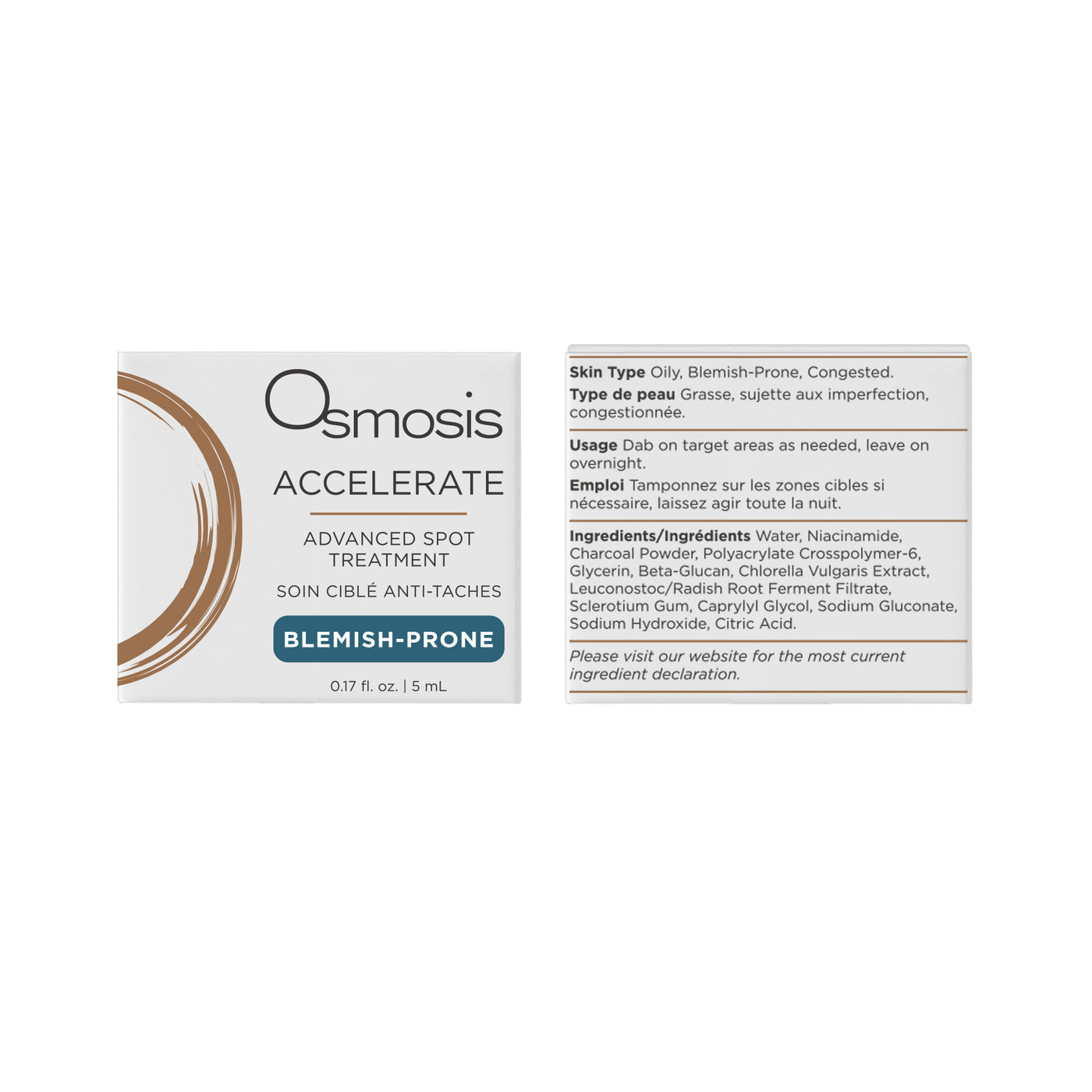 Osmosis Accelerate Advanced Spot Treatment packaging on a white background
