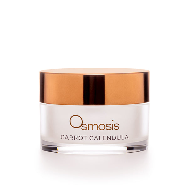 Osmosis Carrot Calendula skincare product jar with bronze lid on a white background