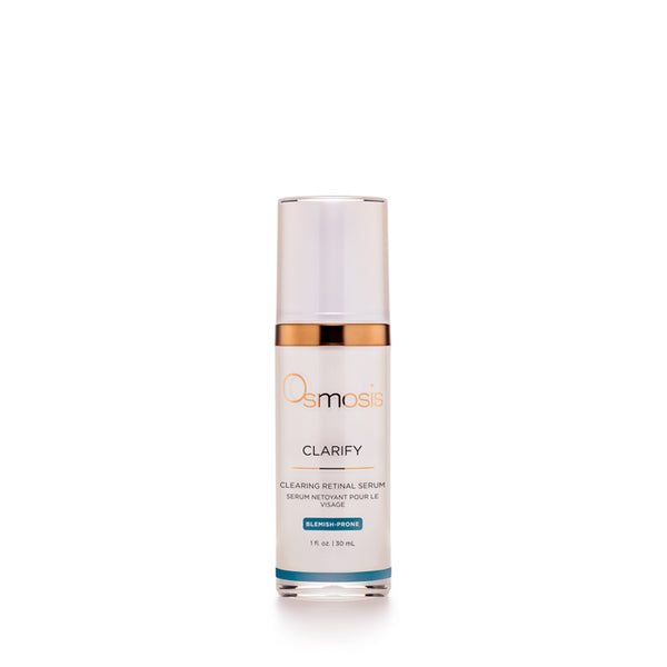 Osmosis Clarify serum bottle on a white background