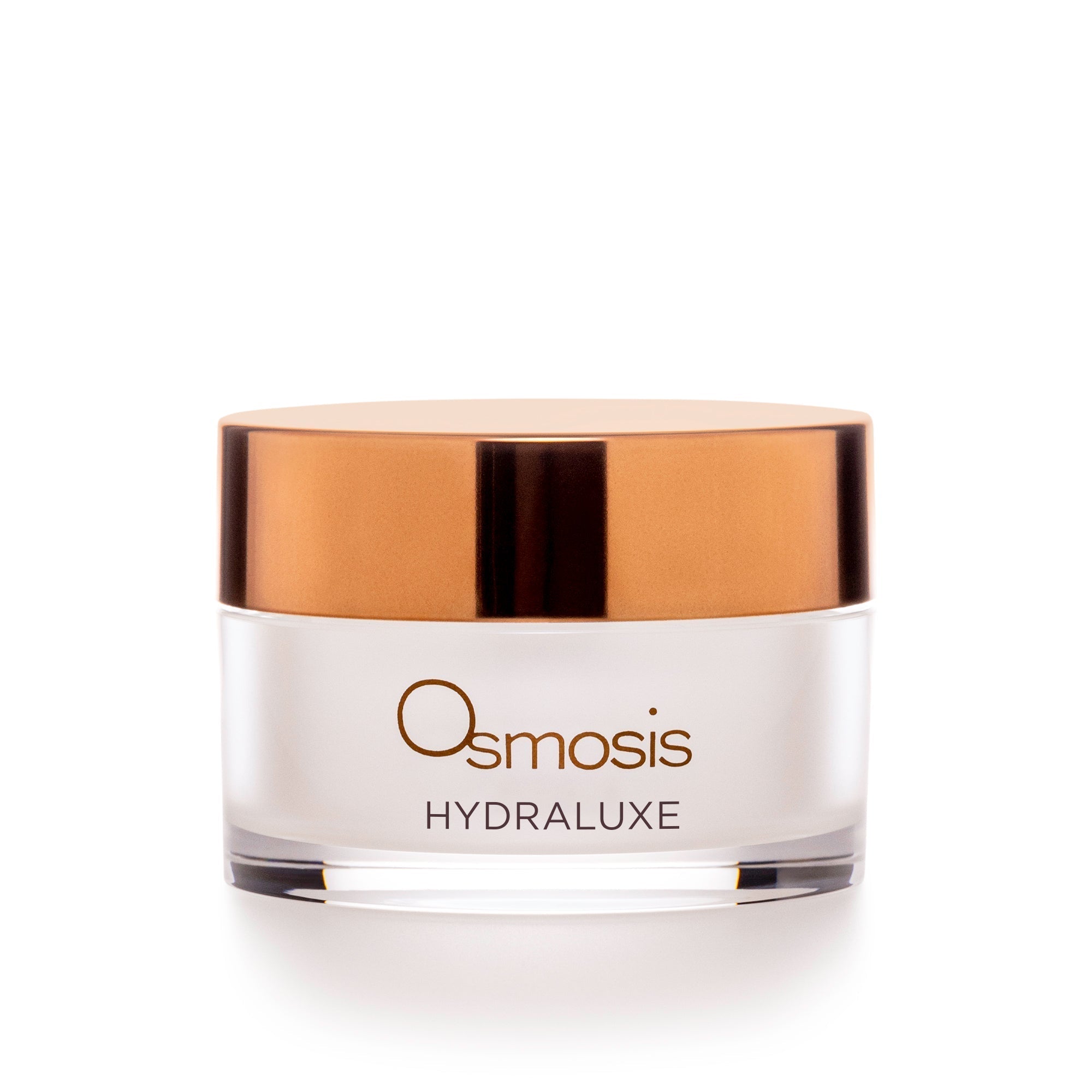 Osmosis Hydraluxe skincare product with a gold lid on a white background