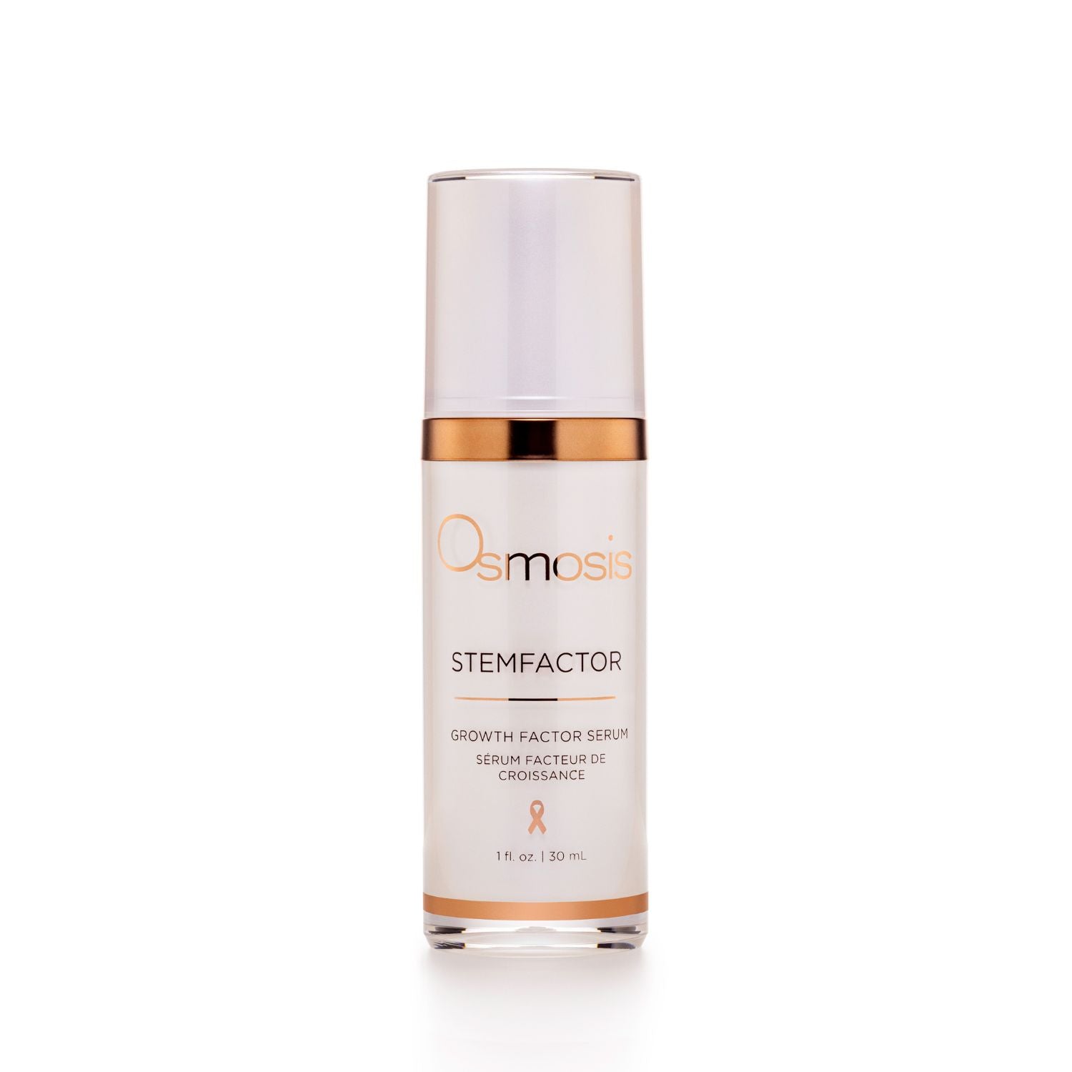Osmosis Stemfactor growth factor serum bottle on a white background