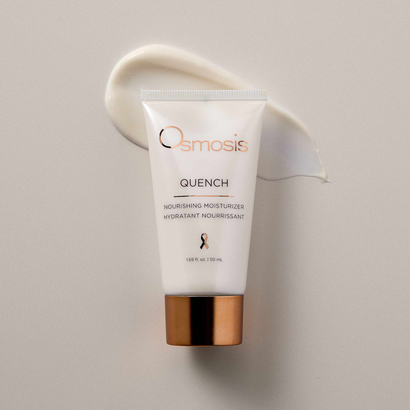 Osmosis Quench moisturizer tube on a beige background