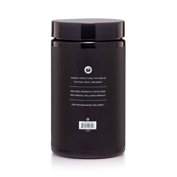 Side view of Osmosis Recovery soft gel caps container on a white background
