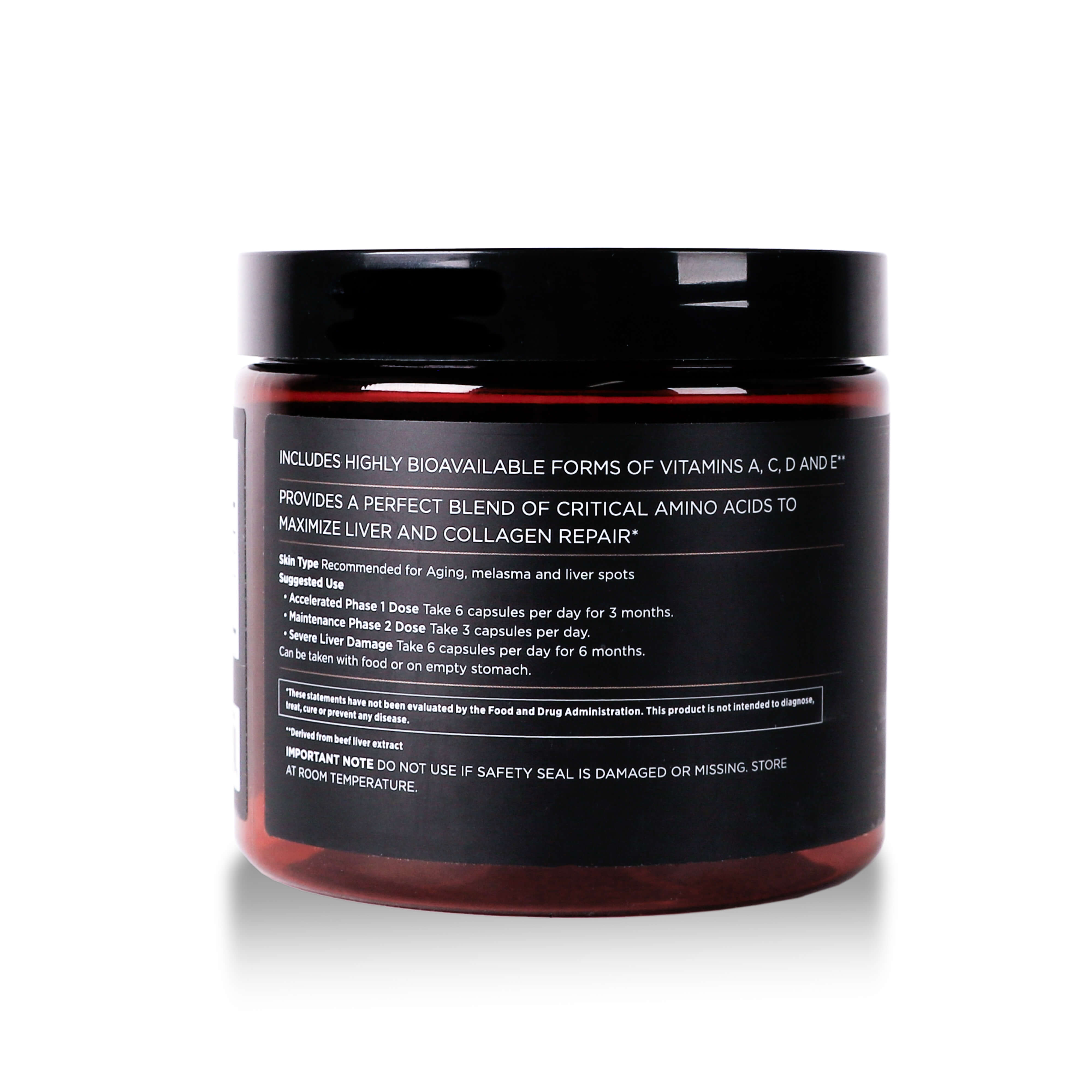 Side view of Regenerate supplement jar on white background