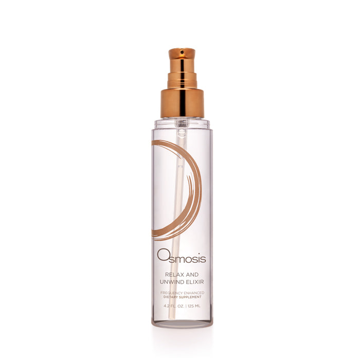 Osmosis Relax and Unwind Elixir bottle on a white background